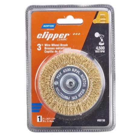 Norton Abrasives Norton Clipper 3 in. Coarse Crimped Wire Wheel Brass 4500 rpm 1 pc 70184609156